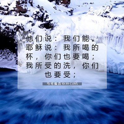 Picture 07 - 马 可 福 音 10:39 CUVS - 他 们 说 ： 我 们 能 。 耶 稣 说 ： - Bible Verse Picture