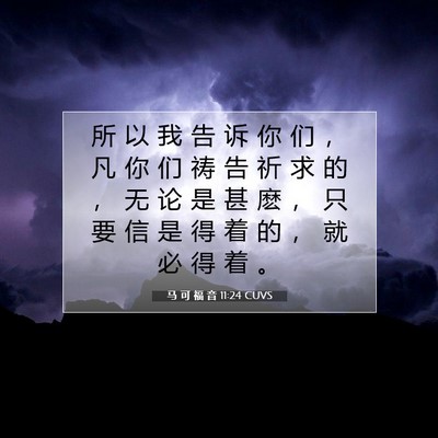 Picture 07 - 马 可 福 音 11:24 CUVS - 所 以 我 告 诉 你 们 ， 凡 你 们 祷 - Bible Verse Picture