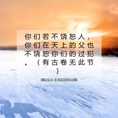 Picture 07 - 马 可 福 音 11:26 CUVS - 你 们 若 不 饶 恕 人 ， 你 们 在 天 - Bible Verse Picture