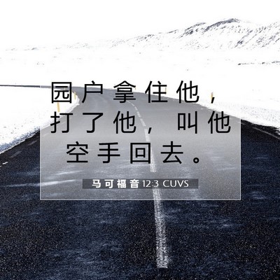 Picture 07 - 马 可 福 音 12:3 CUVS - 园 户 拿 住 他 ， 打 了 他 ， 叫 他 - Bible Verse Picture