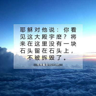 Picture 07 - 马 可 福 音 13:2 CUVS - 耶 稣 对 他 说 ： 你 看 见 这 大 殿 - Bible Verse Picture