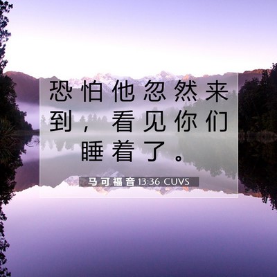 Picture 07 - 马 可 福 音 13:36 CUVS - 恐 怕 他 忽 然 来 到 ， 看 见 你 们 - Bible Verse Picture
