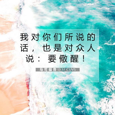 Picture 07 - 马 可 福 音 13:37 CUVS - 我 对 你 们 所 说 的 话 ， 也 是 对 - Bible Verse Picture