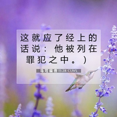Picture 07 - 马 可 福 音 15:28 CUVS - 这 就 应 了 经 上 的 话 说 ： 他 被 - Bible Verse Picture