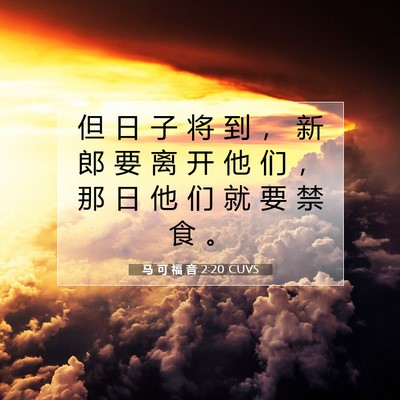 Picture 07 - 马 可 福 音 2:20 CUVS - 但 日 子 将 到 ， 新 郎 要 离 开 他 - Bible Verse Picture