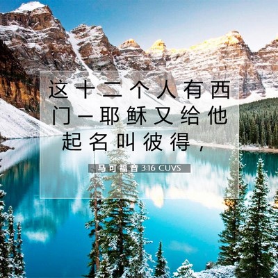 Picture 07 - 马 可 福 音 3:16 CUVS - 这 十 二 个 人 有 西 门 ─ 耶 稣 又 - Bible Verse Picture
