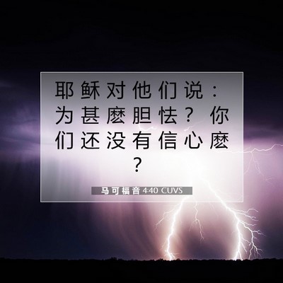 Picture 07 - 马 可 福 音 4:40 CUVS - 耶 稣 对 他 们 说 ： 为 甚 麽 胆 怯 - Bible Verse Picture