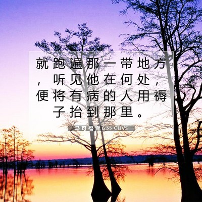Picture 07 - 马 可 福 音 6:55 CUVS - 就 跑 遍 那 一 带 地 方 ， 听 见 他 - Bible Verse Picture