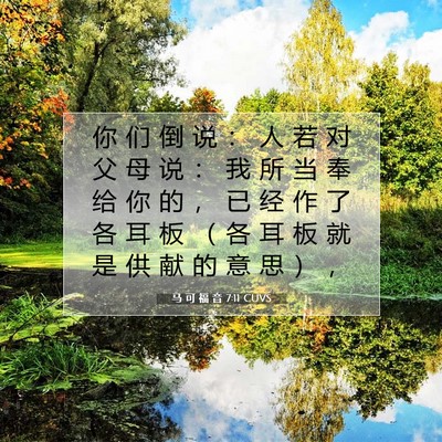 Picture 07 - 马 可 福 音 7:11 CUVS - 你 们 倒 说 ： 人 若 对 父 母 说 ： - Bible Verse Picture