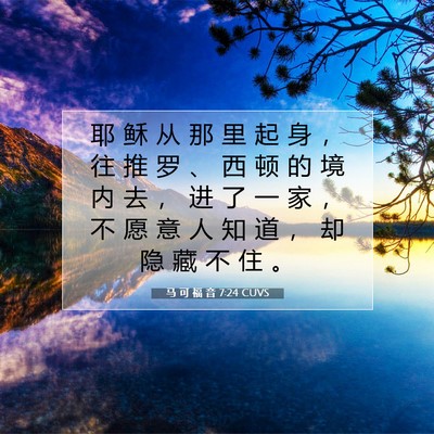 Picture 07 - 马 可 福 音 7:24 CUVS - 耶 稣 从 那 里 起 身 ， 往 推 罗 、 - Bible Verse Picture