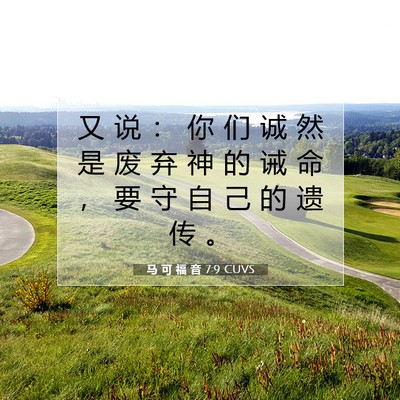 Picture 07 - 马 可 福 音 7:9 CUVS - 又 说 ： 你 们 诚 然 是 废 弃 神 的 - Bible Verse Picture