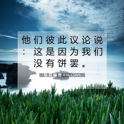Picture 07 - 马 可 福 音 8:16 CUVS - 他 们 彼 此 议 论 说 ： 这 是 因 为 - Bible Verse Picture
