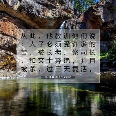 Picture 07 - 马 可 福 音 8:31 CUVS - 从 此 ， 他 教 训 他 们 说 ： 人 子 - Bible Verse Picture