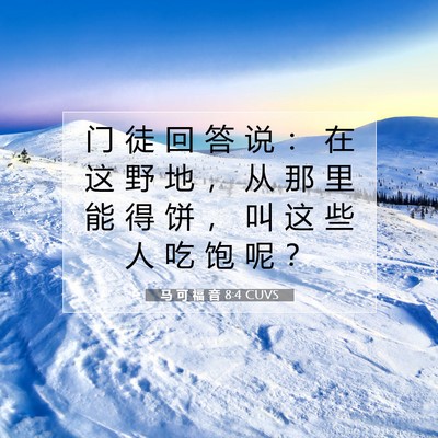 Picture 07 - 马 可 福 音 8:4 CUVS - 门 徒 回 答 说 ： 在 这 野 地 ， 从 - Bible Verse Picture