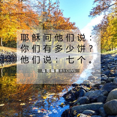 Picture 07 - 马 可 福 音 8:5 CUVS - 耶 稣 问 他 们 说 ： 你 们 有 多 少 - Bible Verse Picture