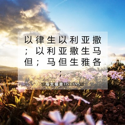Picture 07 - 马 太 福 音 1:15 CUVS - 以 律 生 以 利 亚 撒 ； 以 利 亚 撒 - Bible Verse Picture
