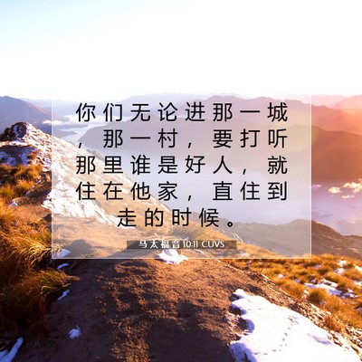Picture 07 - 马 太 福 音 10:11 CUVS - 你 们 无 论 进 那 一 城 ， 那 一 村 - Bible Verse Picture