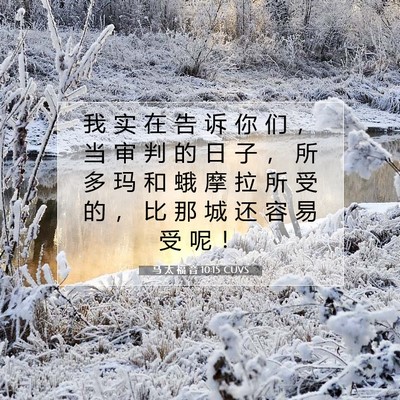 Picture 07 - 马 太 福 音 10:15 CUVS - 我 实 在 告 诉 你 们 ， 当 审 判 的 - Bible Verse Picture