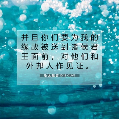 Picture 07 - 马 太 福 音 10:18 CUVS - 并 且 你 们 要 为 我 的 缘 故 被 送 - Bible Verse Picture