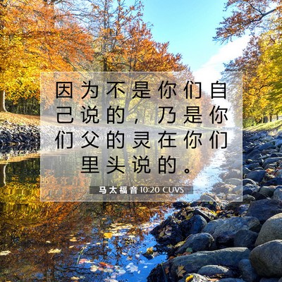 Picture 07 - 马 太 福 音 10:20 CUVS - 因 为 不 是 你 们 自 己 说 的 ， 乃 - Bible Verse Picture