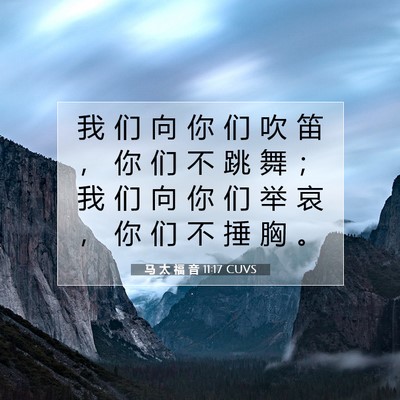 Picture 07 - 马 太 福 音 11:17 CUVS - 我 们 向 你 们 吹 笛 ， 你 们 不 跳 - Bible Verse Picture