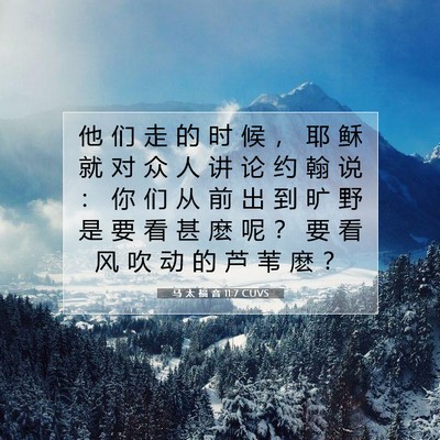 Picture 07 - 马 太 福 音 11:7 CUVS - 他 们 走 的 时 候 ， 耶 稣 就 对 众 - Bible Verse Picture