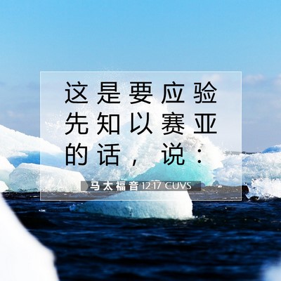 Picture 07 - 马 太 福 音 12:17 CUVS - 这 是 要 应 验 先 知 以 赛 亚 的 话 - Bible Verse Picture