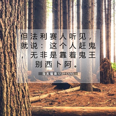 Picture 07 - 马 太 福 音 12:24 CUVS - 但 法 利 赛 人 听 见 ， 就 说 ： 这 - Bible Verse Picture