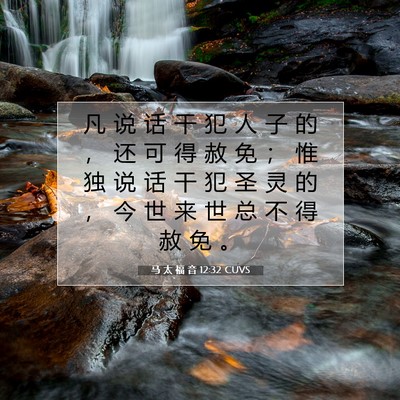 Picture 07 - 马 太 福 音 12:32 CUVS - 凡 说 话 干 犯 人 子 的 ， 还 可 得 - Bible Verse Picture