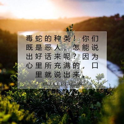 Picture 07 - 马 太 福 音 12:34 CUVS - 毒 蛇 的 种 类 ！ 你 们 既 是 恶 人 - Bible Verse Picture