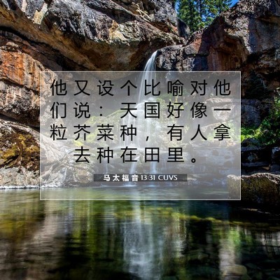 Picture 07 - 马 太 福 音 13:31 CUVS - 他 又 设 个 比 喻 对 他 们 说 ： 天 - Bible Verse Picture