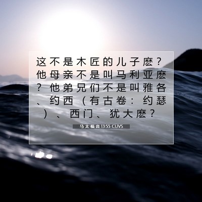 Picture 07 - 马 太 福 音 13:55 CUVS - 这 不 是 木 匠 的 儿 子 麽 ？ 他 母 - Bible Verse Picture