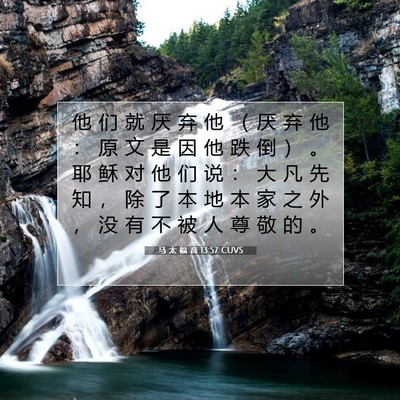 Picture 07 - 马 太 福 音 13:57 CUVS - 他 们 就 厌 弃 他 （ 厌 弃 他 ： 原 - Bible Verse Picture