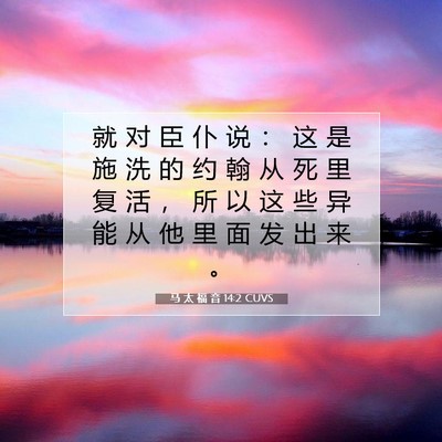 Picture 07 - 马 太 福 音 14:2 CUVS - 就 对 臣 仆 说 ： 这 是 施 洗 的 约 - Bible Verse Picture