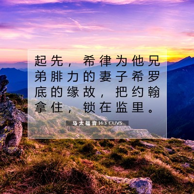 Picture 07 - 马 太 福 音 14:3 CUVS - 起 先 ， 希 律 为 他 兄 弟 腓 力 的 - Bible Verse Picture