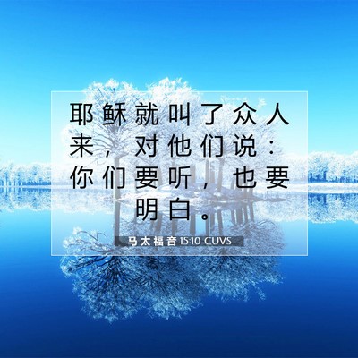 Picture 07 - 马 太 福 音 15:10 CUVS - 耶 稣 就 叫 了 众 人 来 ， 对 他 们 - Bible Verse Picture