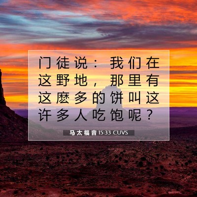 Picture 07 - 马 太 福 音 15:33 CUVS - 门 徒 说 ： 我 们 在 这 野 地 ， 那 - Bible Verse Picture