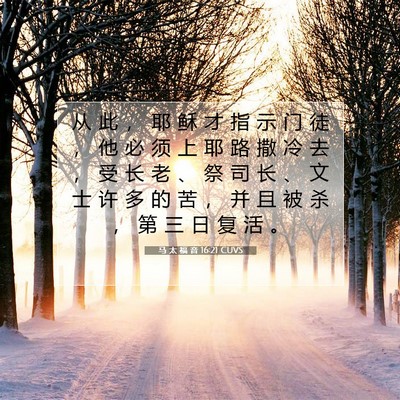 Picture 07 - 马 太 福 音 16:21 CUVS - 从 此 ， 耶 稣 才 指 示 门 徒 ， 他 - Bible Verse Picture