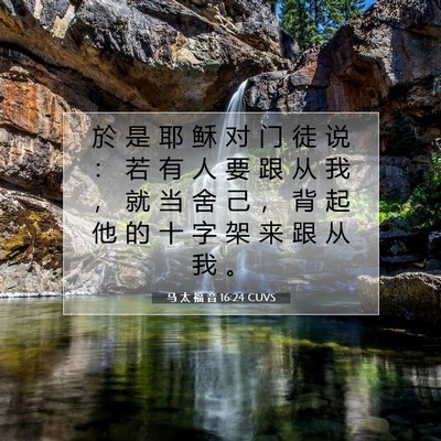 Picture 07 - 马 太 福 音 16:24 CUVS - 於 是 耶 稣 对 门 徒 说 ： 若 有 人 - Bible Verse Picture