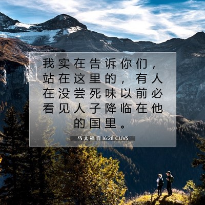 Picture 07 - 马 太 福 音 16:28 CUVS - 我 实 在 告 诉 你 们 ， 站 在 这 里 - Bible Verse Picture