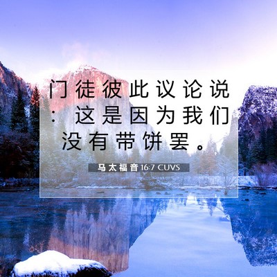 Picture 07 - 马 太 福 音 16:7 CUVS - 门 徒 彼 此 议 论 说 ： 这 是 因 为 - Bible Verse Picture