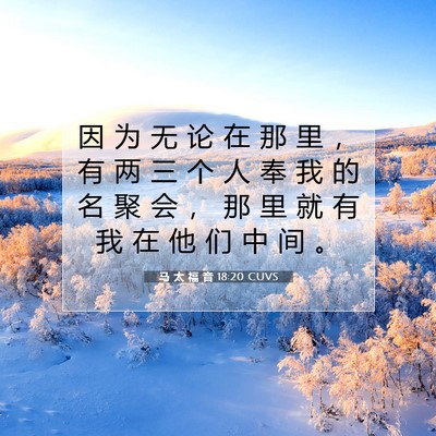 Picture 07 - 马 太 福 音 18:20 CUVS - 因 为 无 论 在 那 里 ， 有 两 三 个 - Bible Verse Picture
