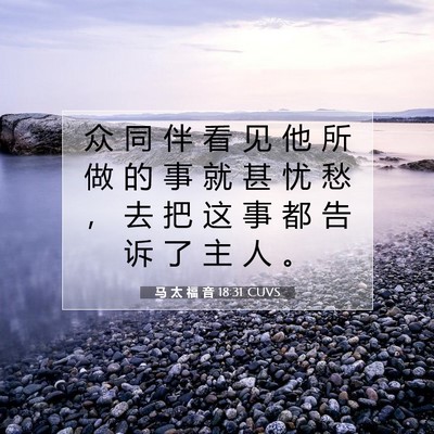 Picture 07 - 马 太 福 音 18:31 CUVS - 众 同 伴 看 见 他 所 做 的 事 就 甚 - Bible Verse Picture