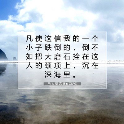 Picture 07 - 马 太 福 音 18:6 CUVS - 凡 使 这 信 我 的 一 个 小 子 跌 倒 - Bible Verse Picture