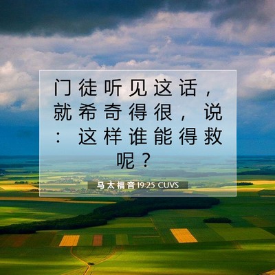 Picture 07 - 马 太 福 音 19:25 CUVS - 门 徒 听 见 这 话 ， 就 希 奇 得 很 - Bible Verse Picture