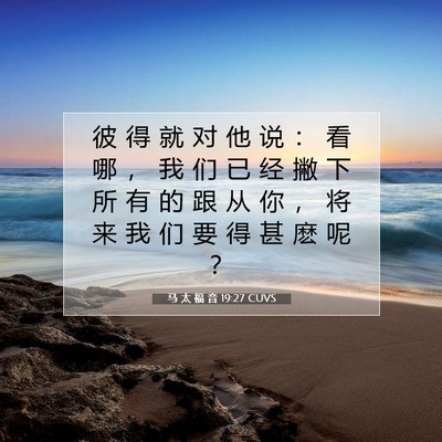 Picture 07 - 马 太 福 音 19:27 CUVS - 彼 得 就 对 他 说 ： 看 哪 ， 我 们 - Bible Verse Picture