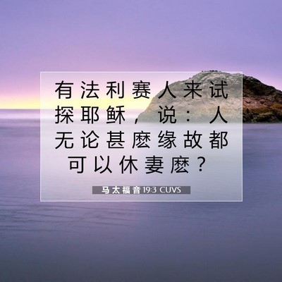 Picture 07 - 马 太 福 音 19:3 CUVS - 有 法 利 赛 人 来 试 探 耶 稣 ， 说 - Bible Verse Picture