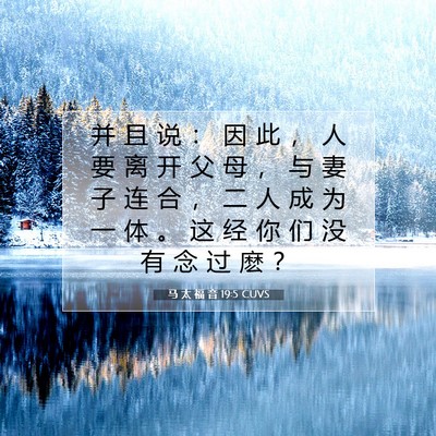 Picture 07 - 马 太 福 音 19:5 CUVS - 并 且 说 ： 因 此 ， 人 要 离 开 父 - Bible Verse Picture