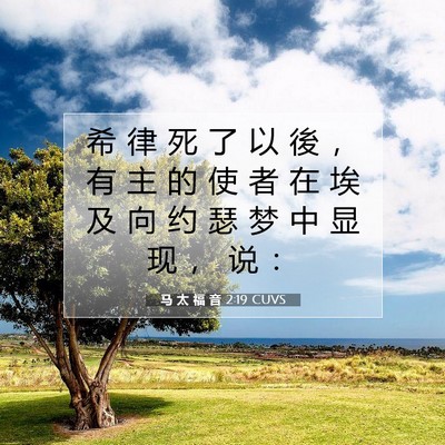 Picture 07 - 马 太 福 音 2:19 CUVS - 希 律 死 了 以 後 ， 有 主 的 使 者 - Bible Verse Picture