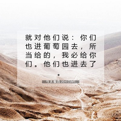 Picture 07 - 马 太 福 音 20:4 CUVS - 就 对 他 们 说 ： 你 们 也 进 葡 萄 - Bible Verse Picture